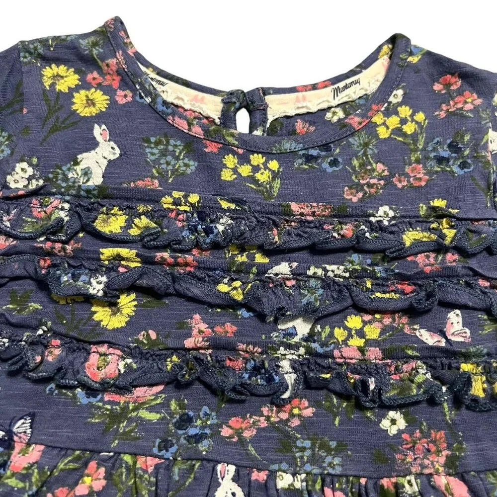 Mantaray 4-5Y Navy Floral Bunny Print Dress